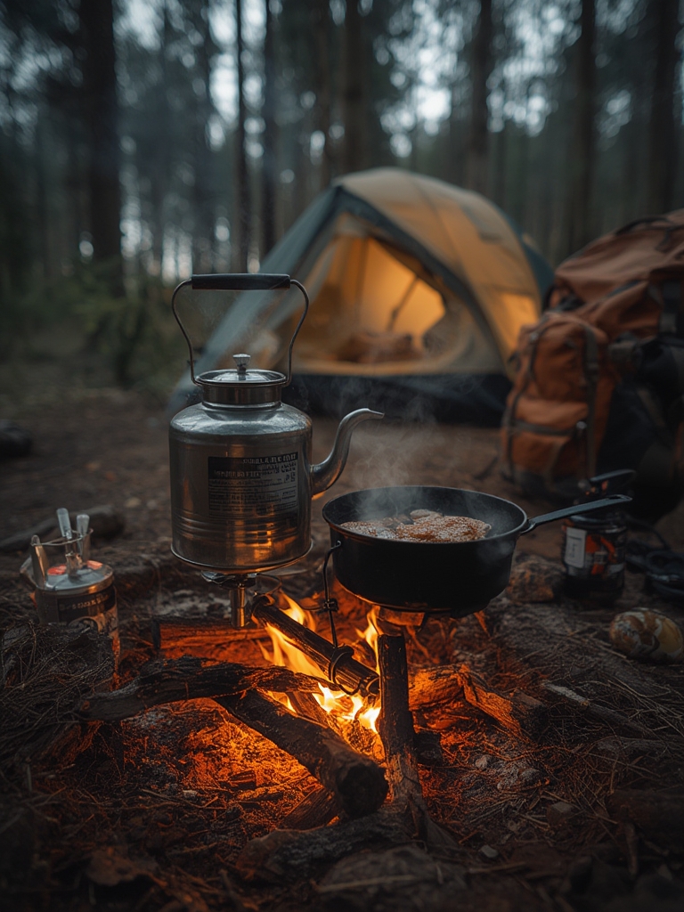 camp stove in action