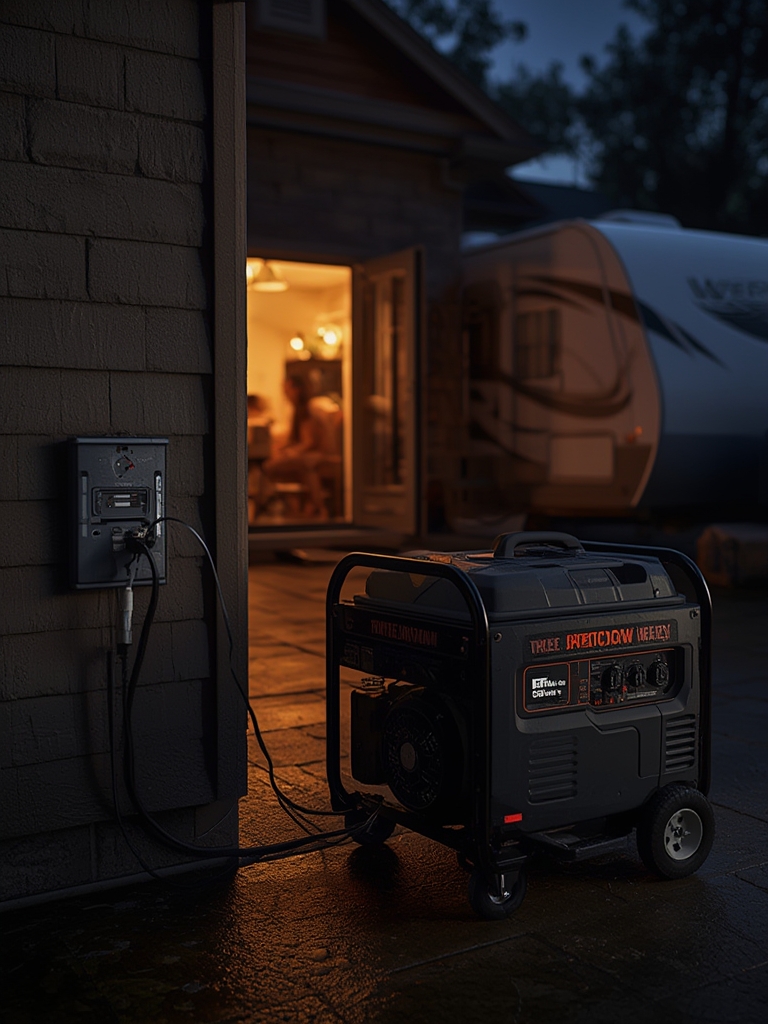 portable generator in action