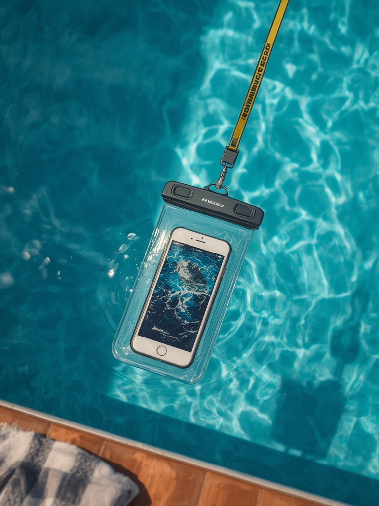 waterproof pouch in action