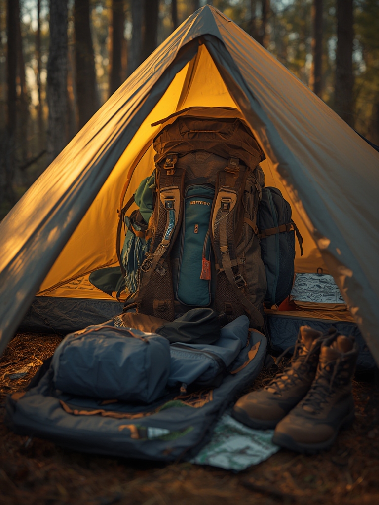 hiking backpack in action