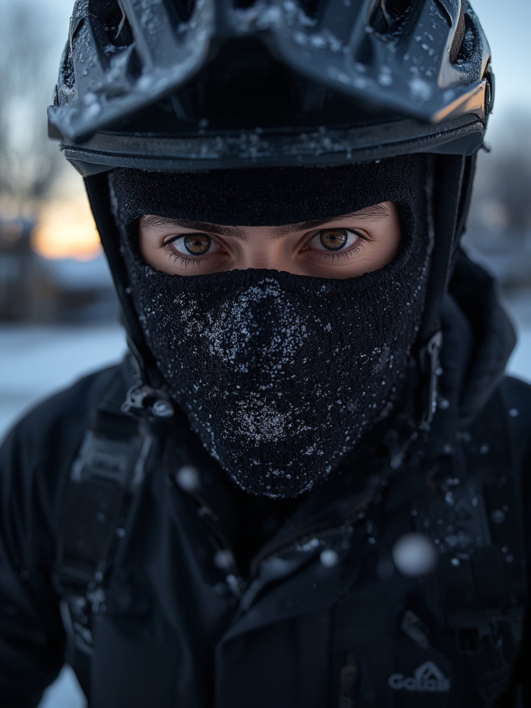 thermal balaclava in action